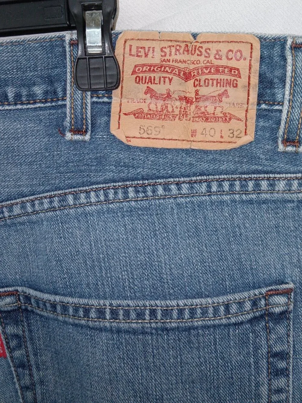 Vintage Levi’s 569 Loose Straight Baggy Jeans Mens 40x32 Y2K Light Wash Denim